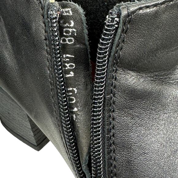 E Scott Leather Bootie Women's SZ 39 Made In Italy Heeled Boot Comfort Black Zip - Picture 3 of 10
